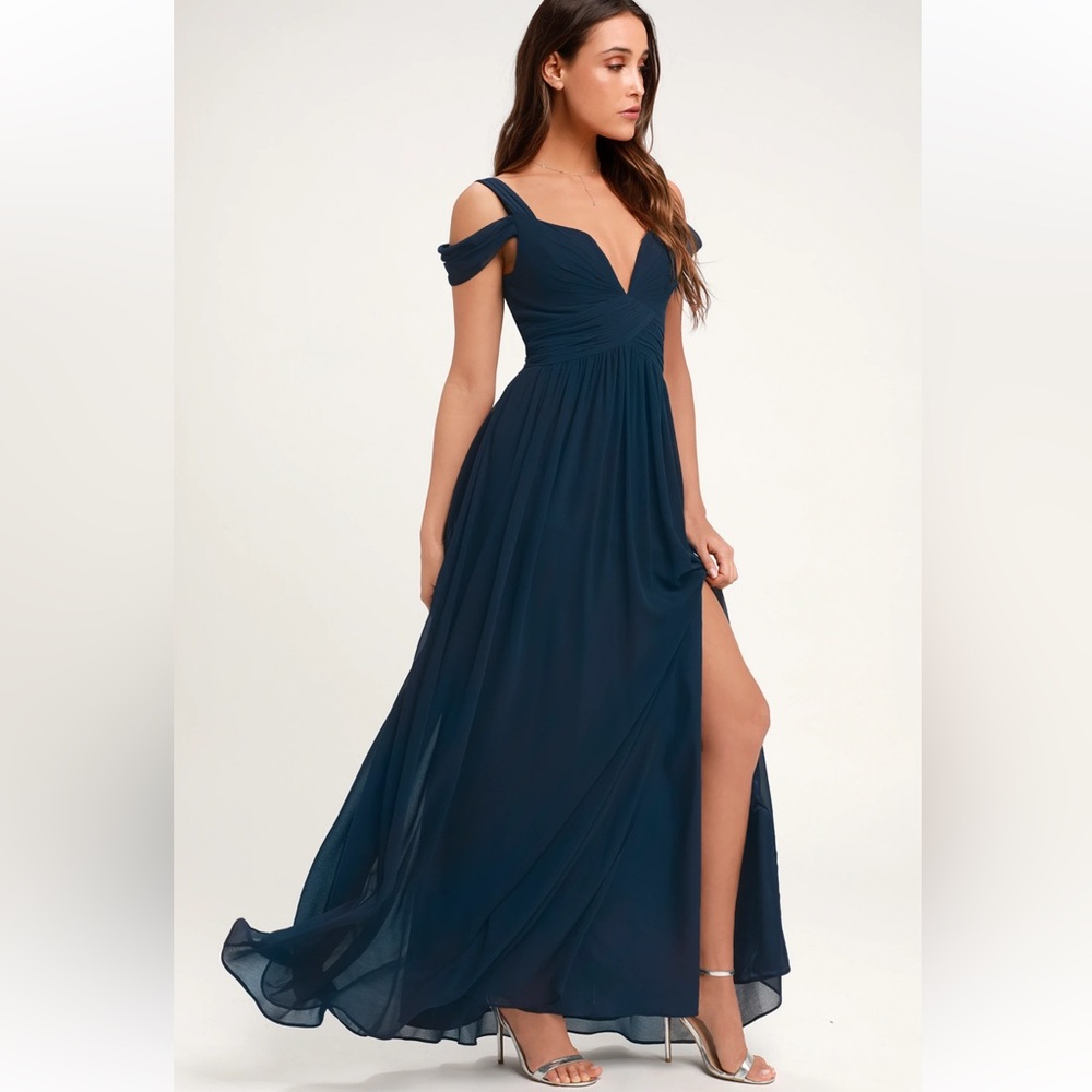 Ocean of Elegance Dress Navy Blue NWOT